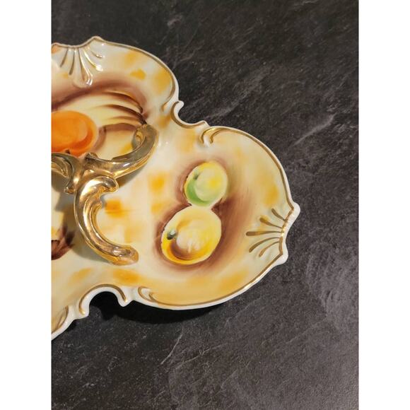 Vintage Divided Relish Tray Ceramic, Enesco Hand Painted Japan - Picture 7 of 8